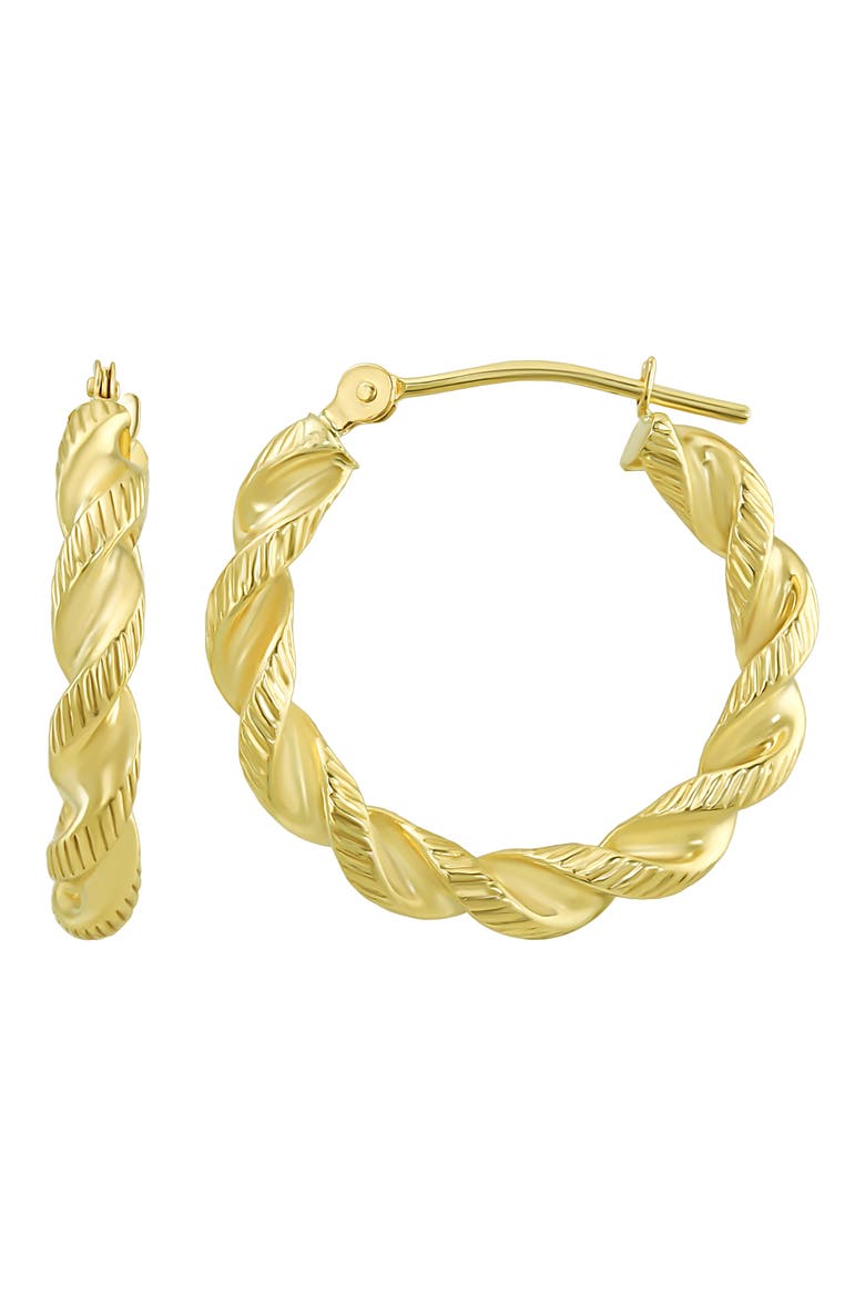 10k Gold 20mm Twist Hoop Earrings, Main, color, GOLD