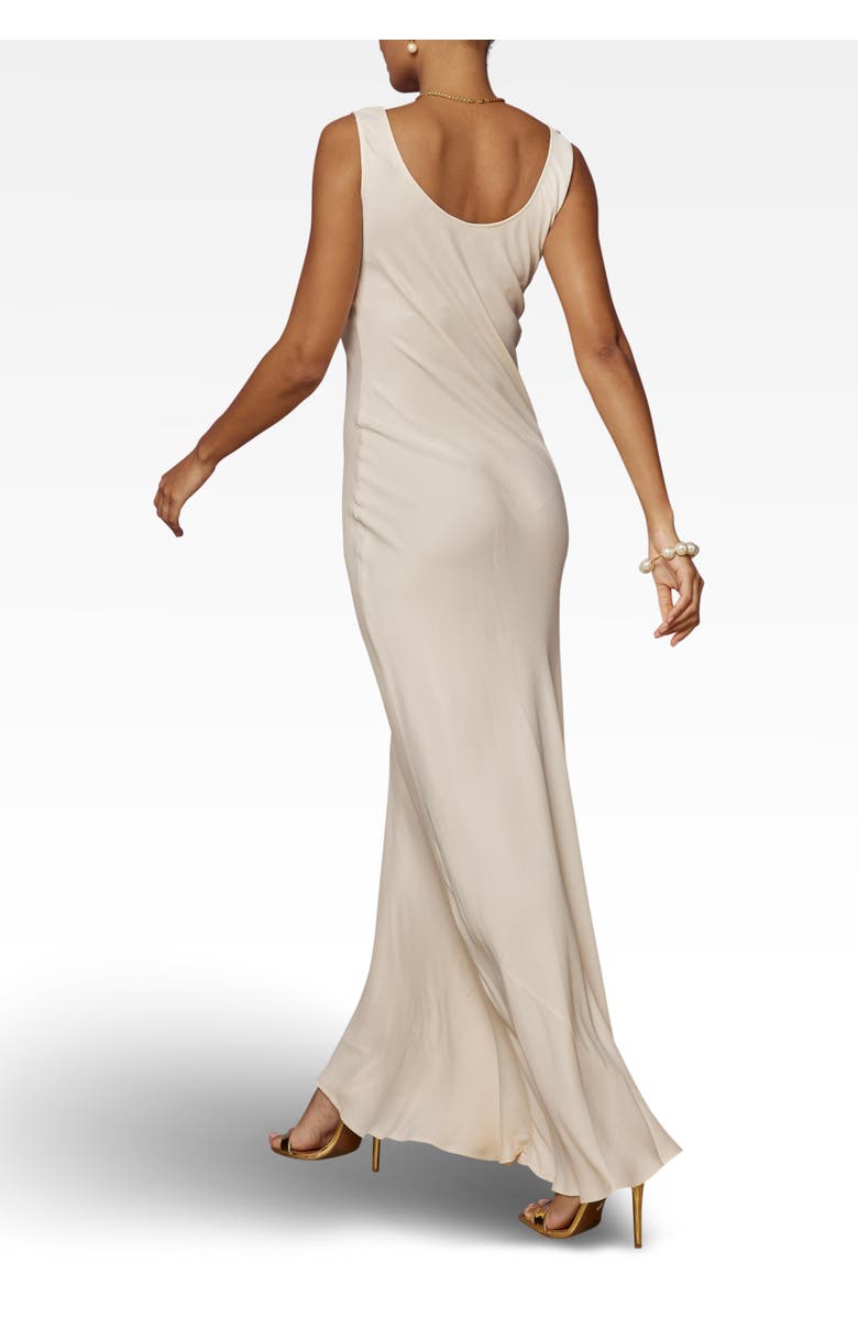 Maids to Measure Pandy Satin Cowl Bridesmaid Dress, Alternate, color, Champagne Ivory