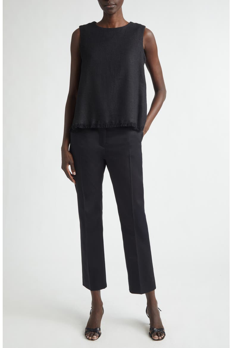 Okra Crop Straight Leg Pants, Alternate, color, BLACK