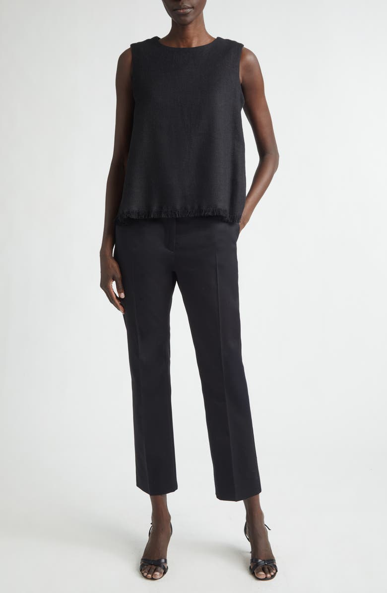 Max Mara Okra Crop Straight Leg Pants, Alternate, color, Black