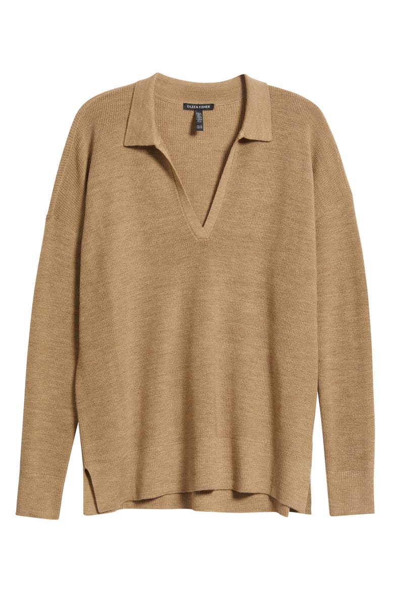 Eileen Fisher Classic Collar Wool Sweater, Alternate, color, Biscuit