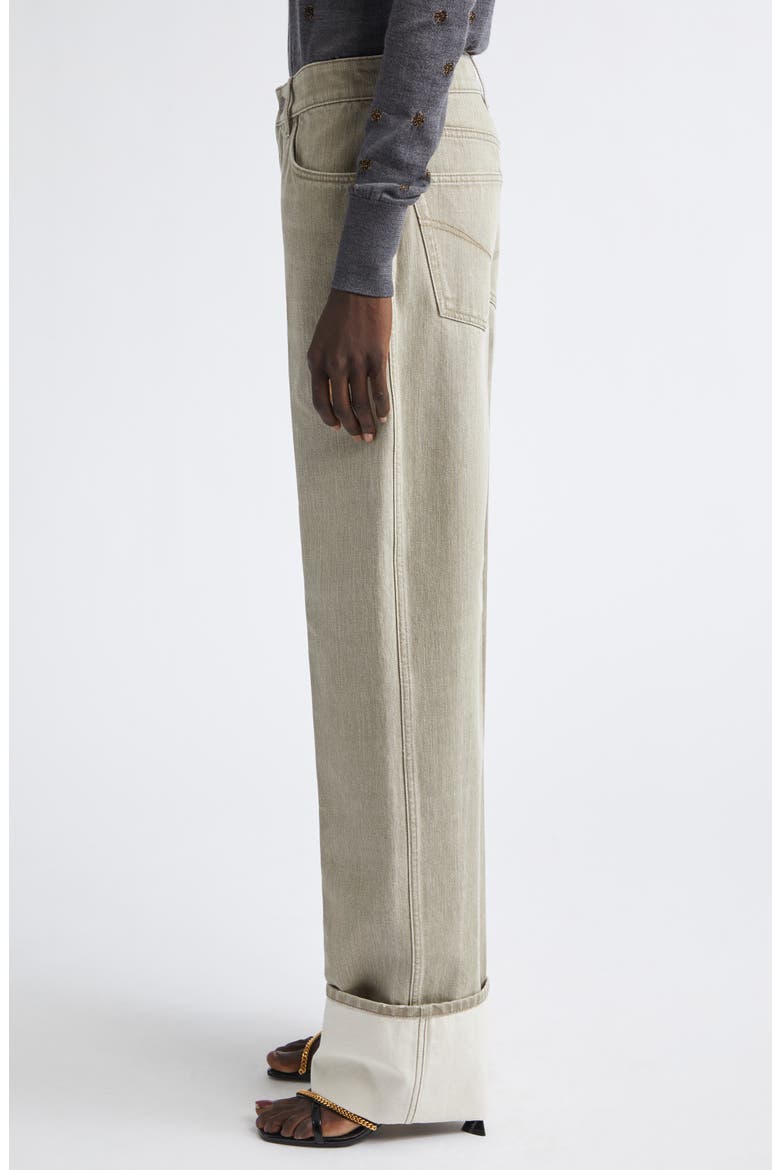 Cuffed Straight Leg Jeans, Alternate, color, MIST GREY
