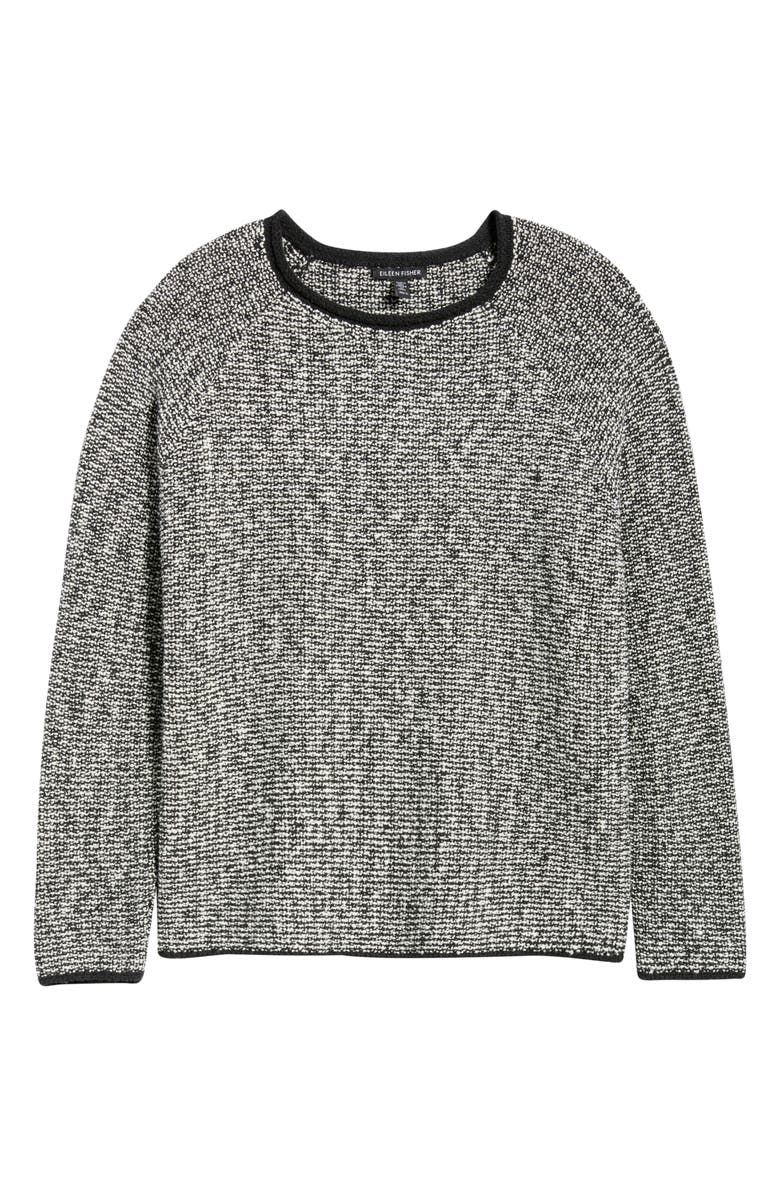 Eileen Fisher Jewel Neck Marled Knit Sweater, Main, color,