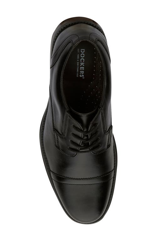 Dockers Mens Echo Synthetic Leather Cap Toe Dress Oxford Lace Up Shoe In Black