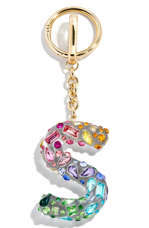 Baublebar Crystal Initial Key Ring Bag Charm In Gold