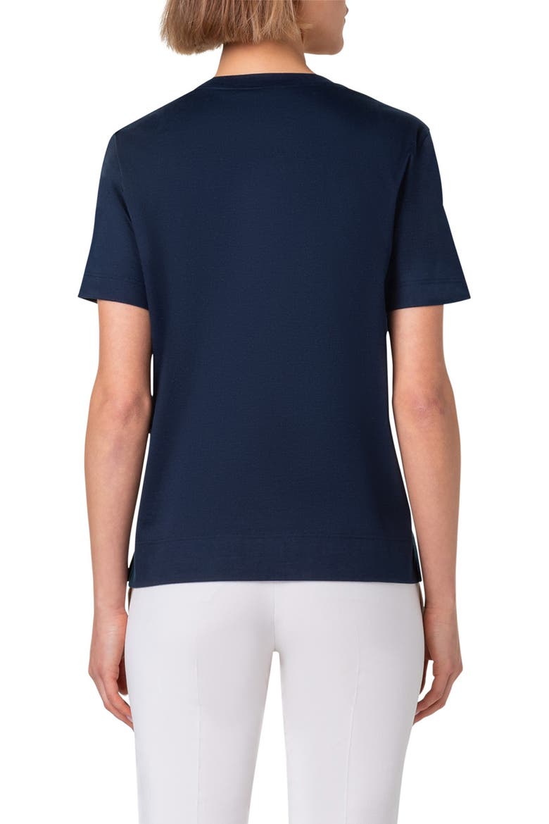Dot Cutout Cotton T-Shirt, Alternate, color, INK