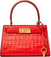 Tory Burch Lee Radziwill Croc Embossed Leather Tote