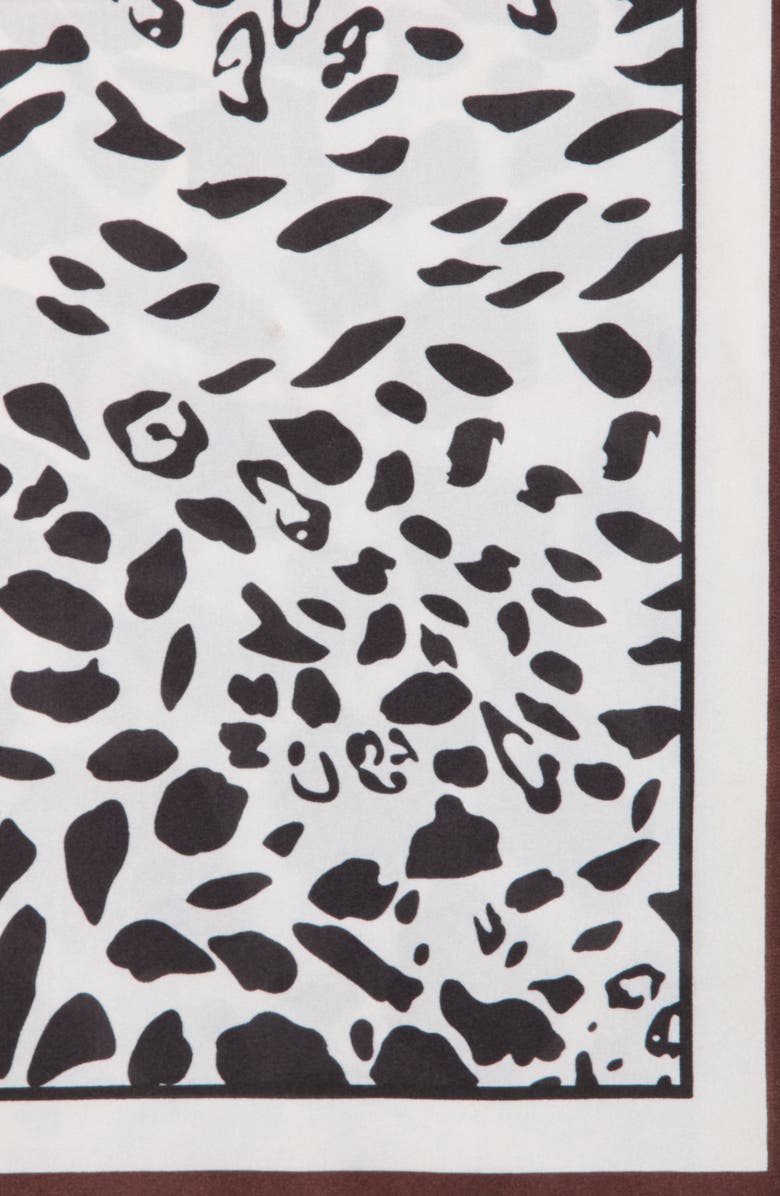 ELLIAN Animal Print Square Scarf, Alternate, color, White