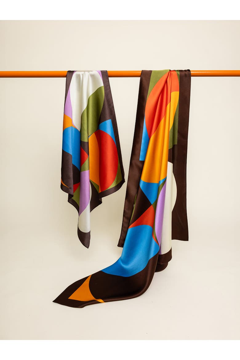 100% Silk Head Scarf, Alternate, color, Multicolored