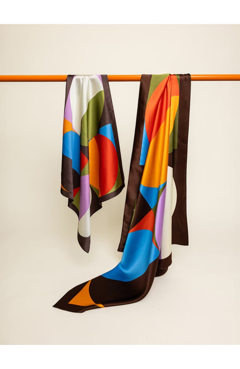 Hello Updo Silk Scarf, Alternate, color, Multicolored