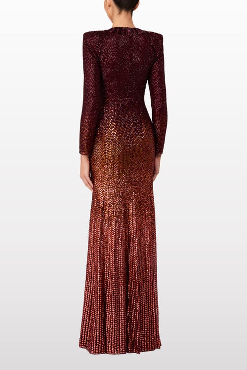Jenny Packham Sisi Sequin-embellished Puff-sleeve Gown In Red
