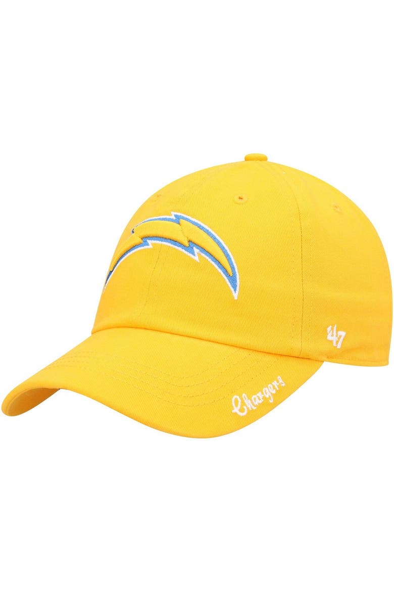 Women's '47 Gold Los Angeles Chargers Miata Clean Up Secondary Logo Adjustable Hat, Main, color, Gold