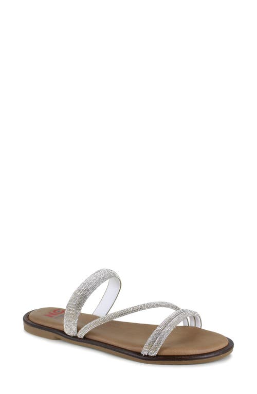 National Comfort Aranda Crystal Embellished Sandal In Silver Suede