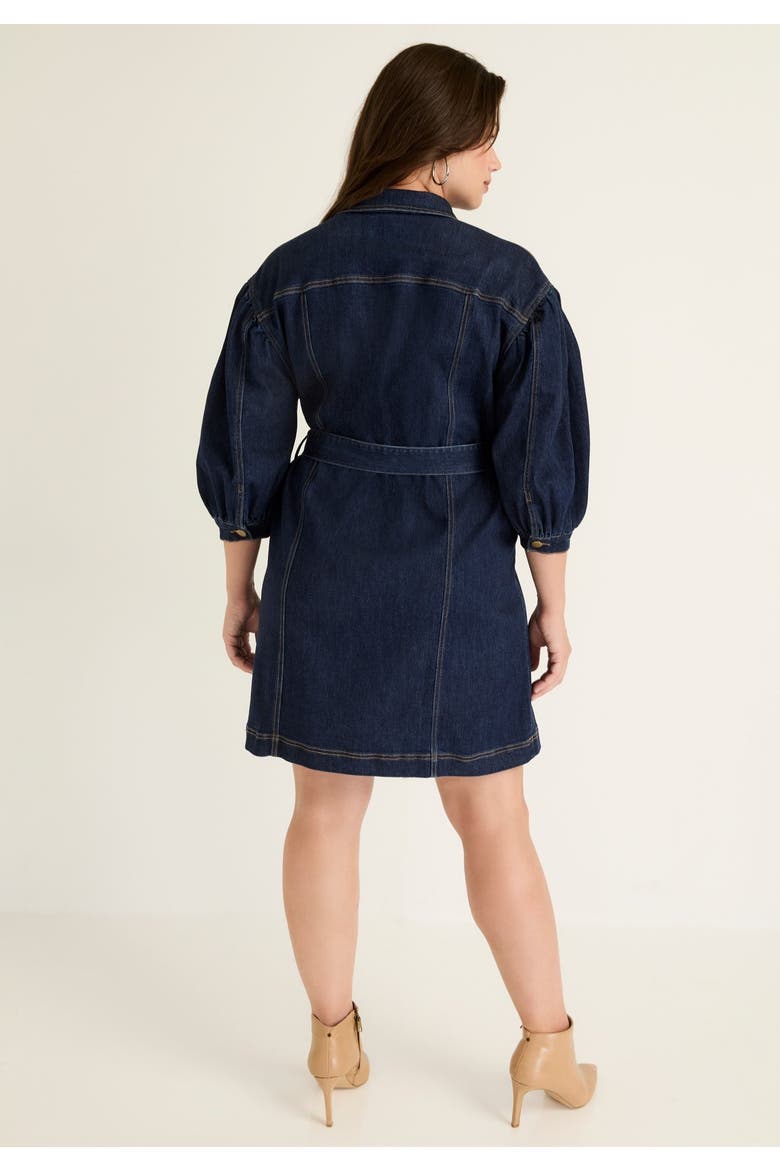 Denim Shirtdress, Alternate, color, DARK BLUE