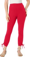 Roaman's Side Tie Ruched Capri
