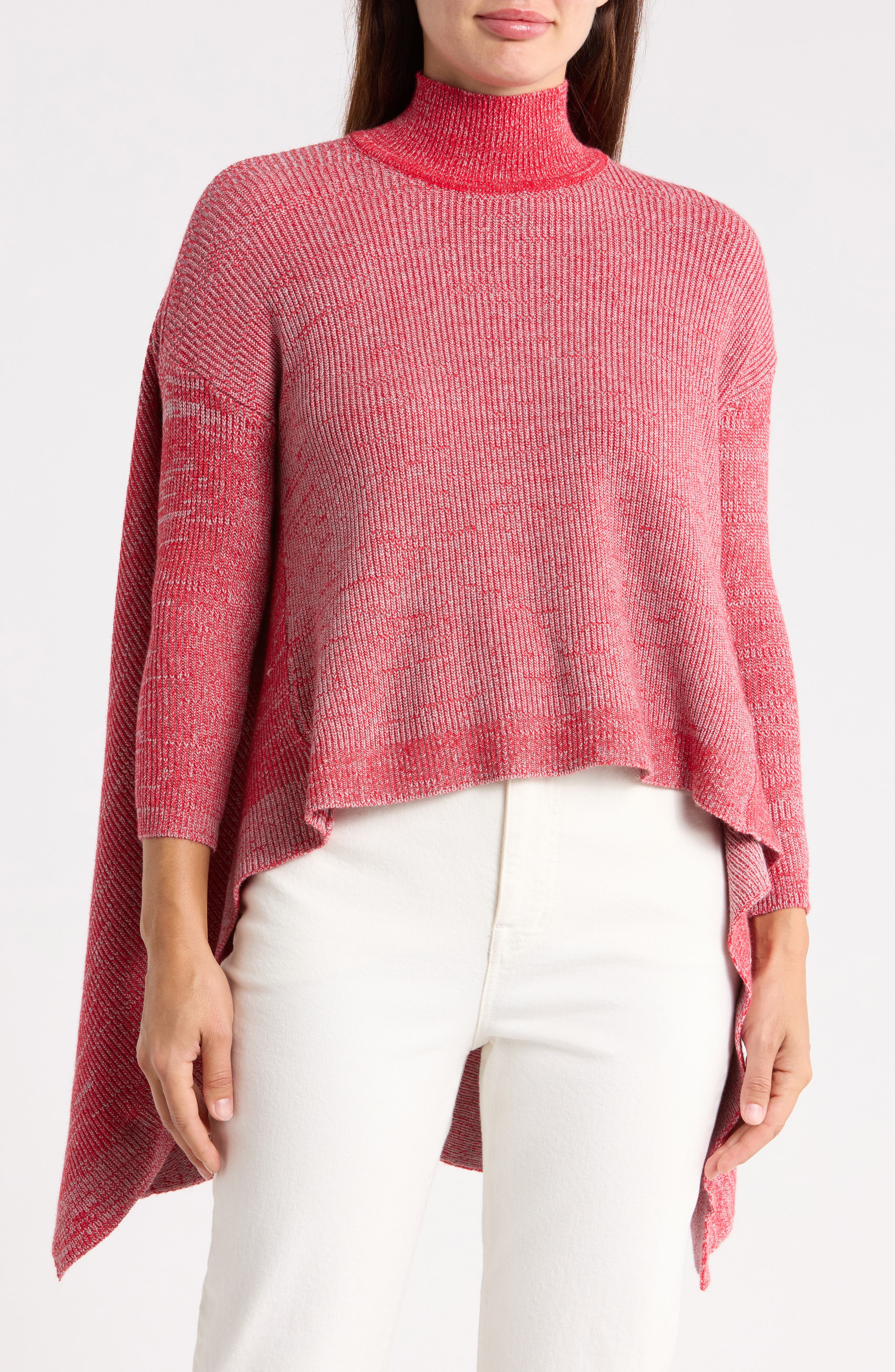 High Low Mock Neck Sweater