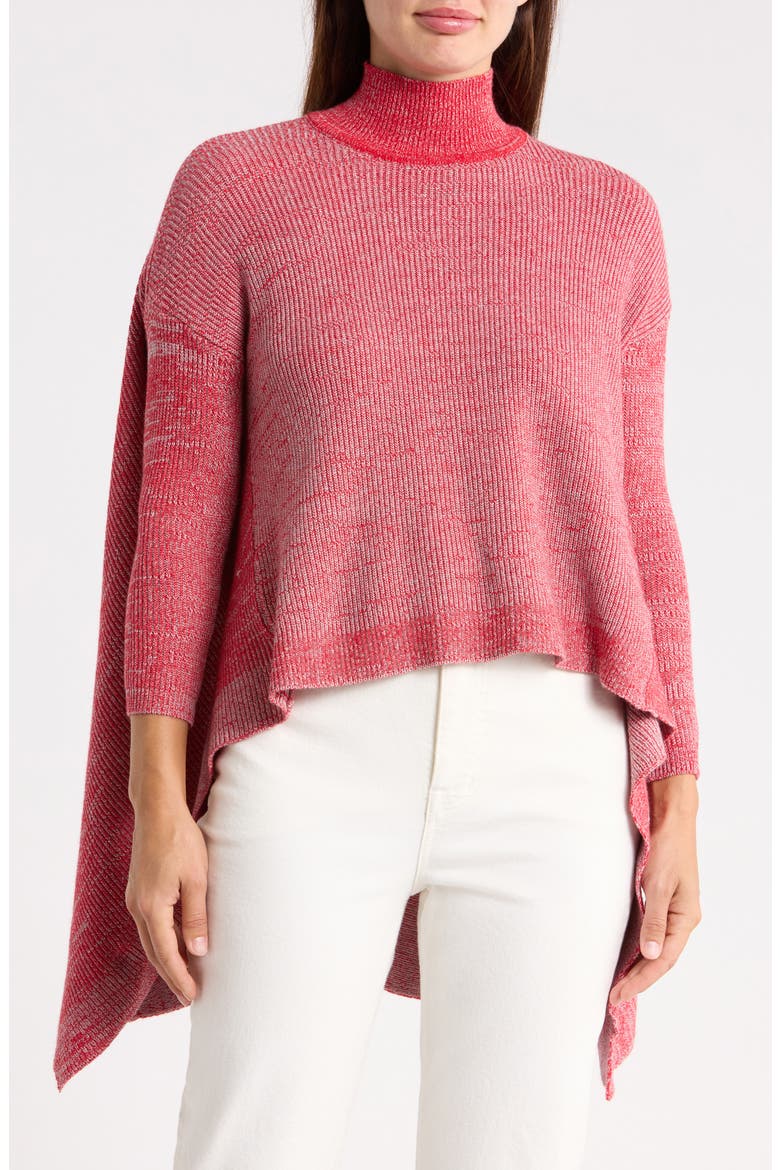 High Low Mock Neck Sweater, Main, color, RED