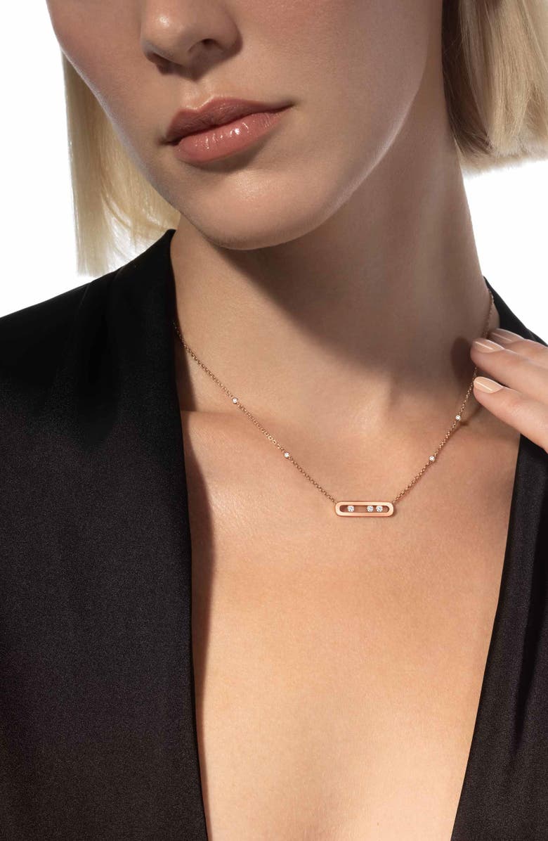 Messika Baby Move Diamond Necklace, Alternate, color, 