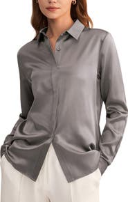 Lilysilk LILYSILK Women's Basic Concealed Placket Silk Shirt
