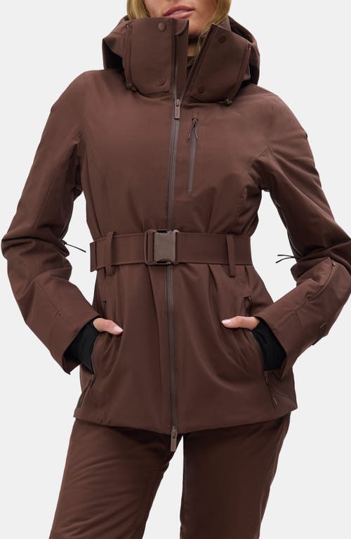 Halfdays Aston Belted Ski Jacket In Brown