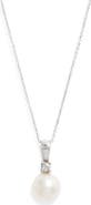 Nordstrom Diamond & Freshwater Pearl Pendant Necklace