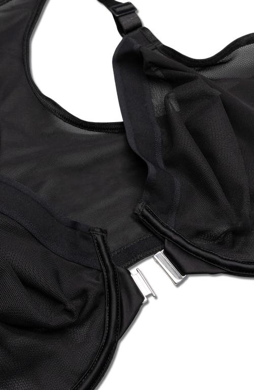 CURVY COUTURE CURVY COUTURE SHEER MESH FRONT CLASP RACERBACK UNDERWIRE BRA 