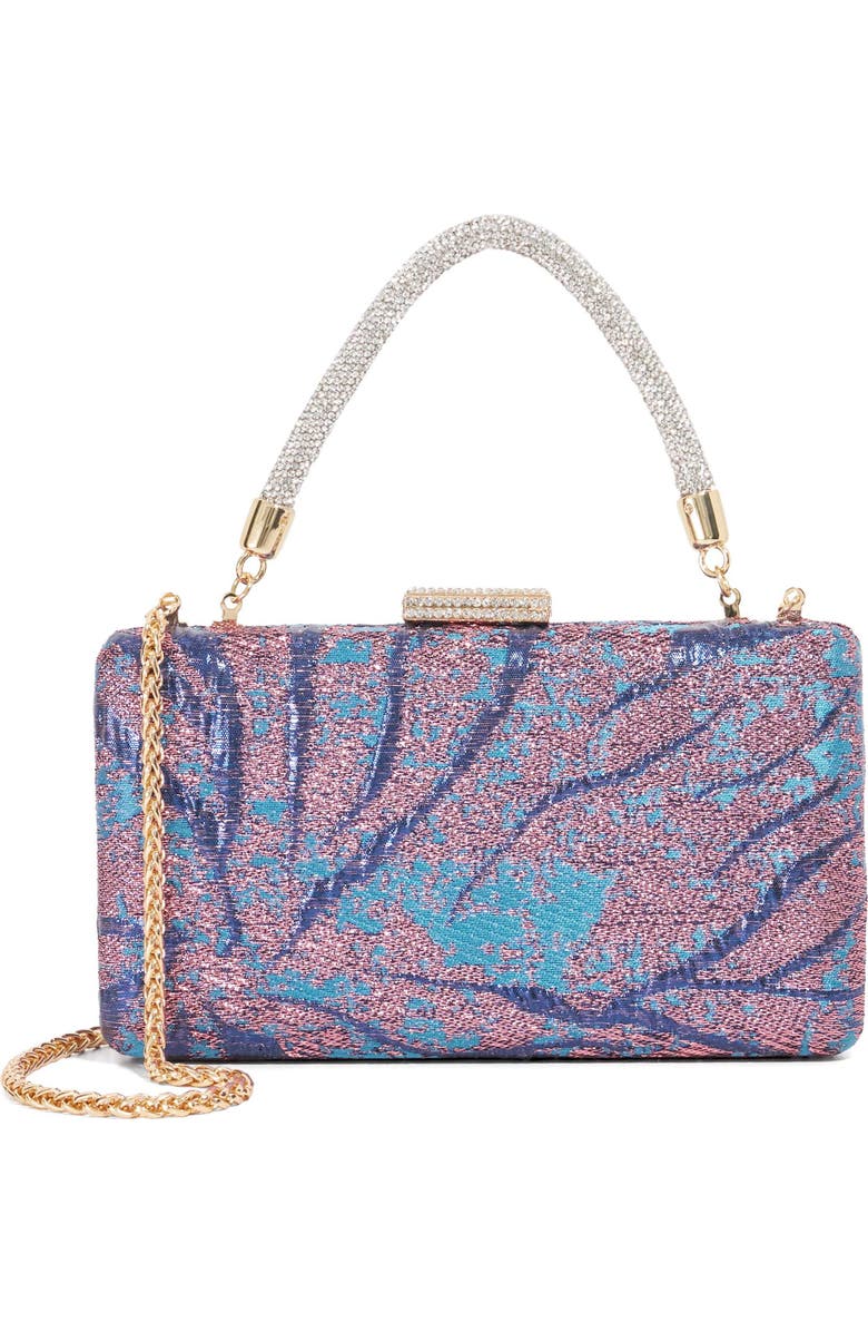 Dune London Beaut Top Handle Frame Clutch, Main, color, Teal