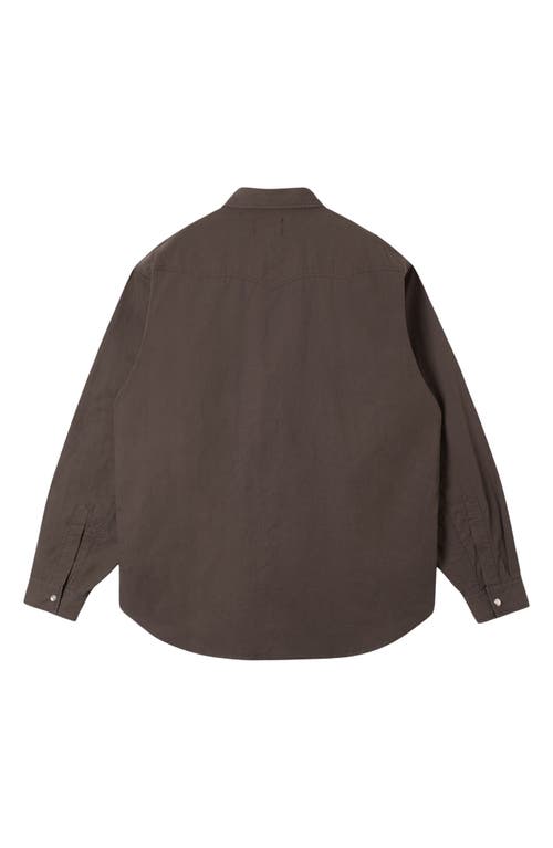 Stan Ray Embroidered Western Shirt In Washed Black Poplin