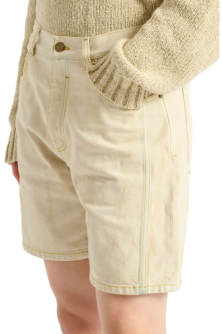 Faded denim Bermuda shorts, Alternate, color, beige