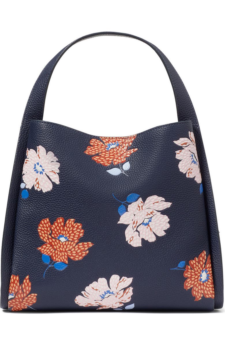 Kate Spade New York knott dotty floral embossed leather satchel, Alternate, color,