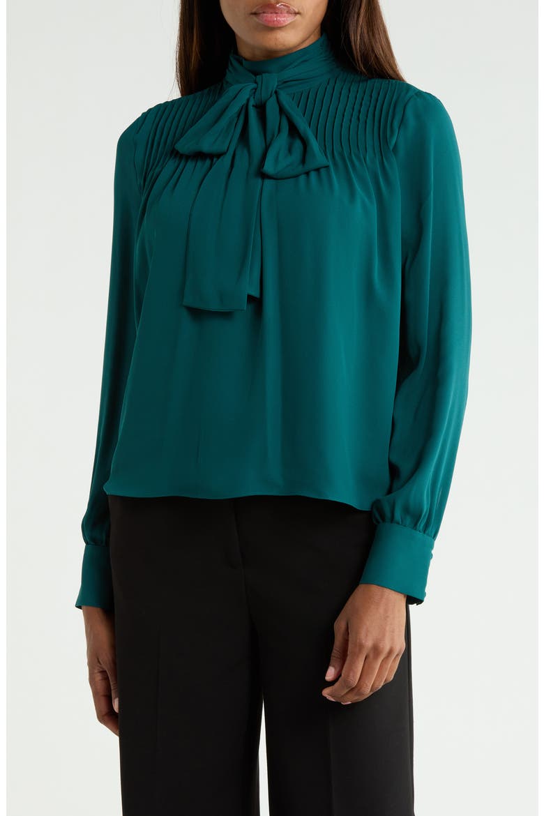 Valentine Tie Neck Top, Main, color, EMERALD