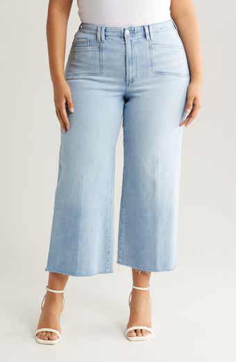 PAIGE Anessa Raw Hem Wide Leg Jeans