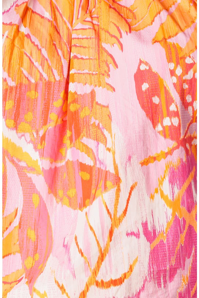 Tiered Flutter Sleeve Cotton Top, Alternate, color, PINK ORANGE