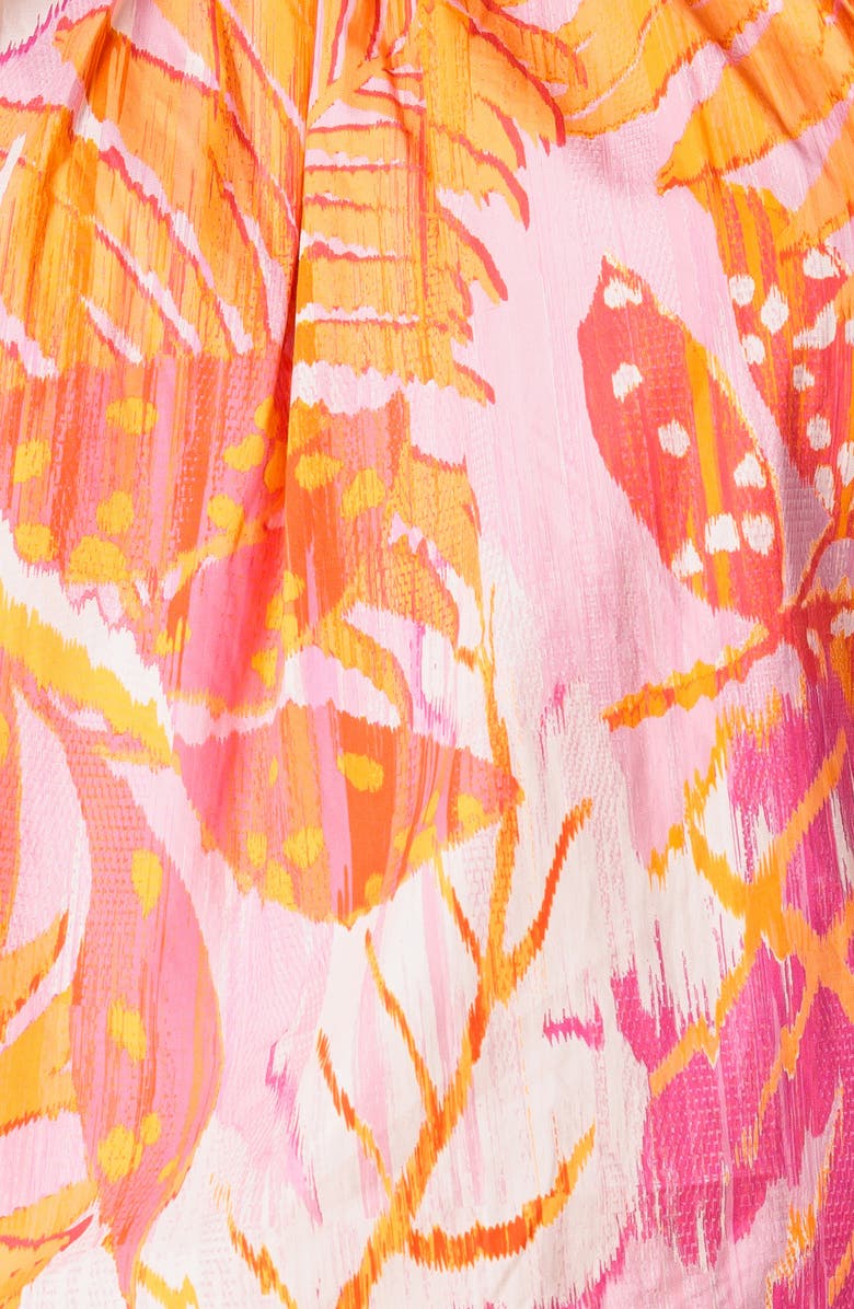 FLYING TOMATO Tiered Flutter Sleeve Cotton Top, Alternate, color, Pink Orange