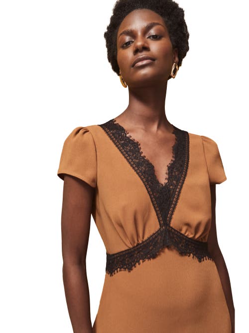 Ro&zo Lace Trim Maxi Dress In Brown