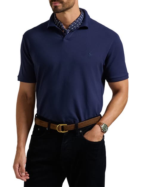 Big & Tall Johnny Collar Mesh Polo Shirt