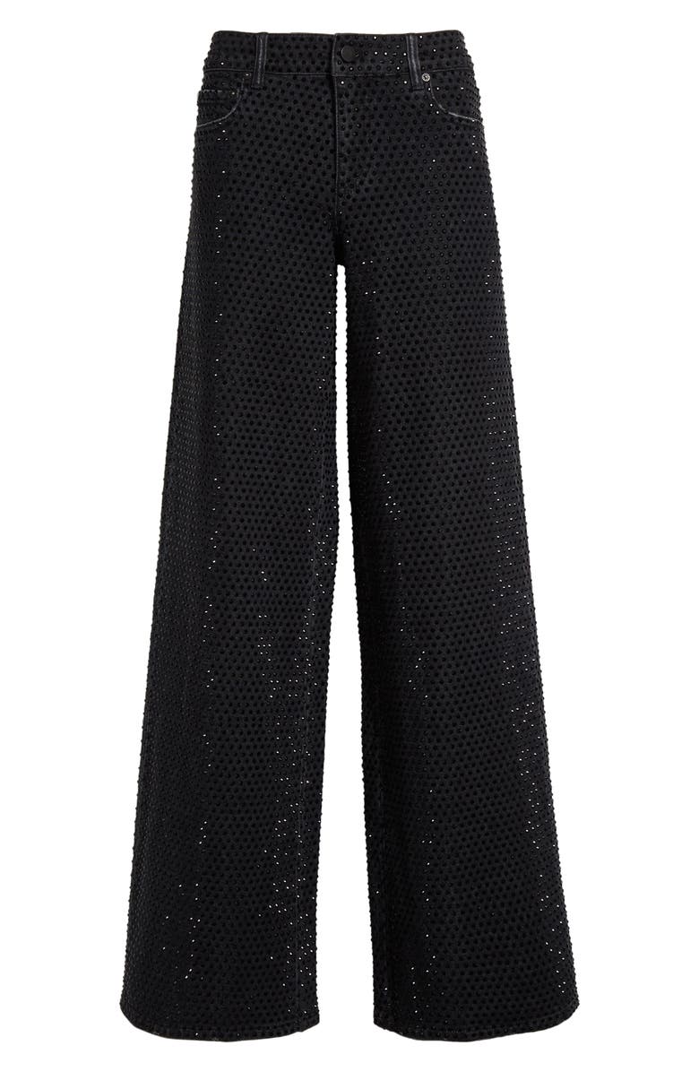 Alice + Olivia Trish Embellished Baggy Jeans, Alternate, color,
