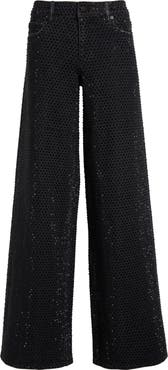 Alice + Olivia Trish Embellished Baggy Jeans