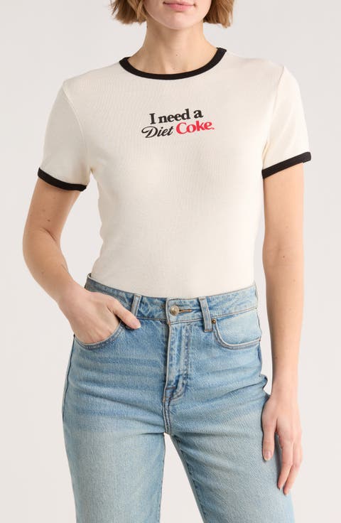 Diet Coke Ringer Graphic T-Shirt