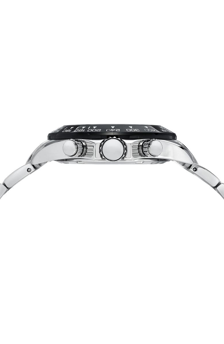 PORSAMO BLEU Men's Preston Multi-Function Dial Stainless Steel Bracelet Watch, 41mm, Alternate, color, Silver-Black