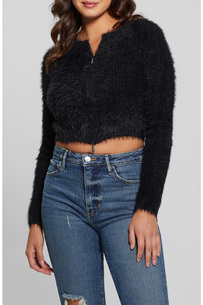 Avery Zip Cardigan, Main, color, JET BLACK