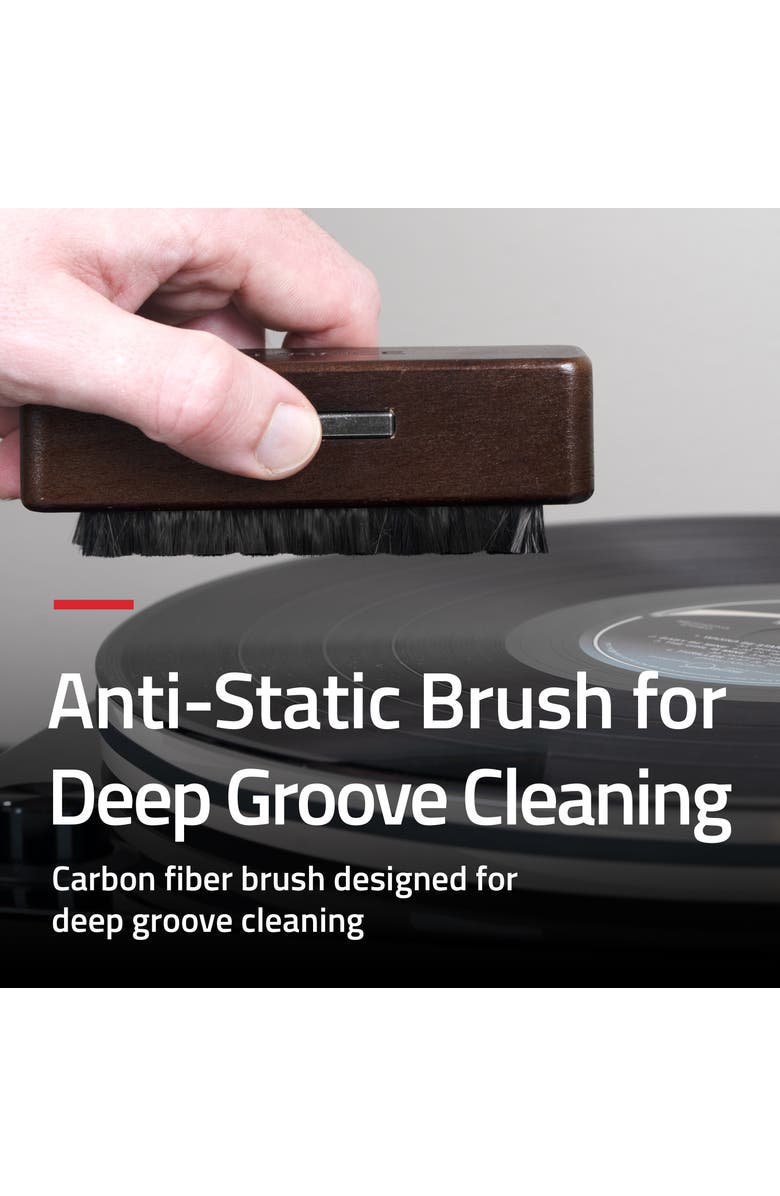 Fluance Vinyl Record Cleaning Kit with Carbon Fiber Brush and Stylus Brush, Alternate, color, Natural Walnut
