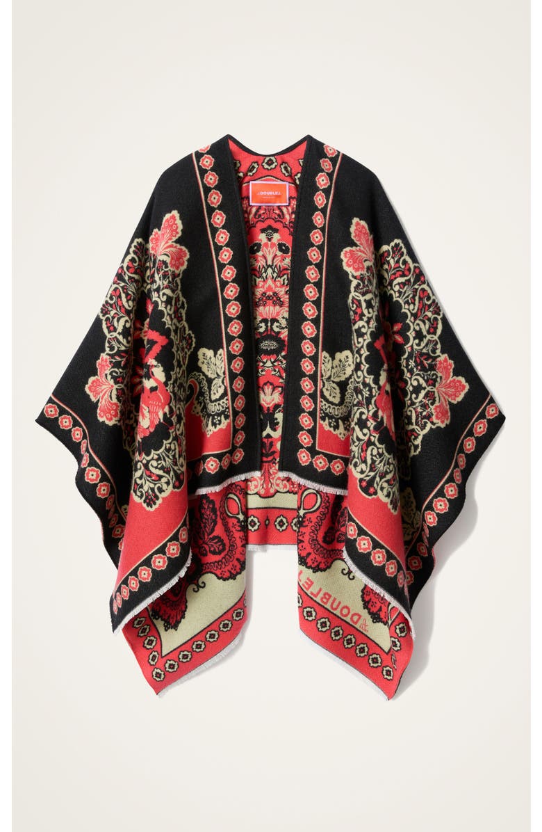 La DoubleJ Soul Poncho, Alternate, color, Cornucopia Placée Black
