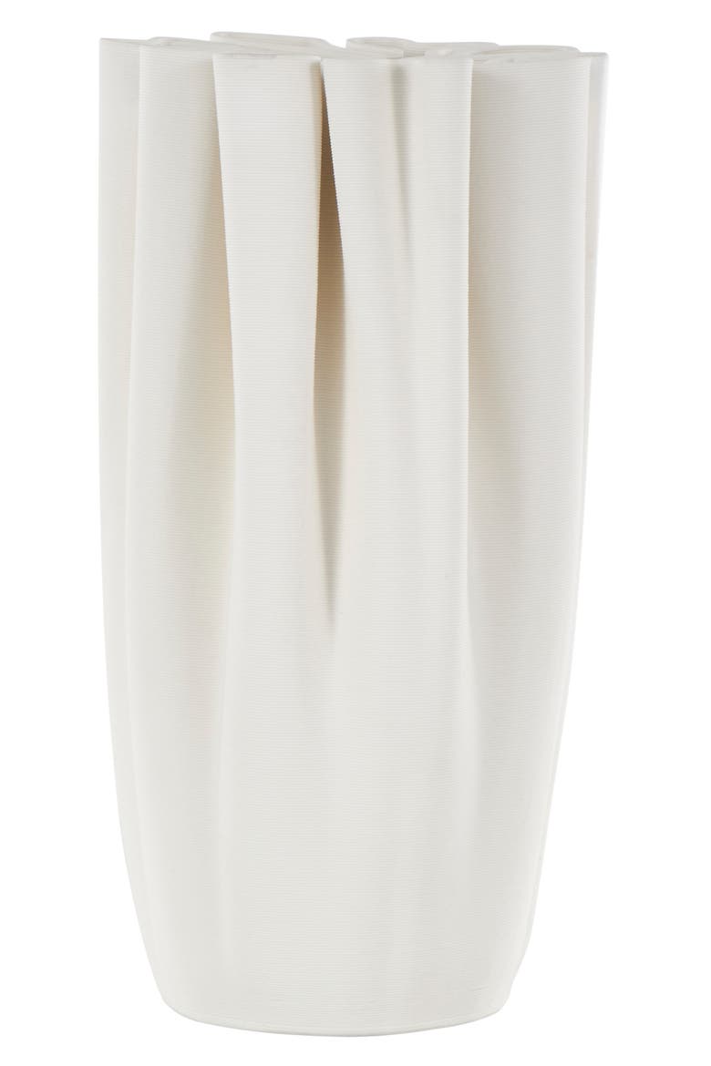 White Ceramic Vase, Alternate, color, WHITE