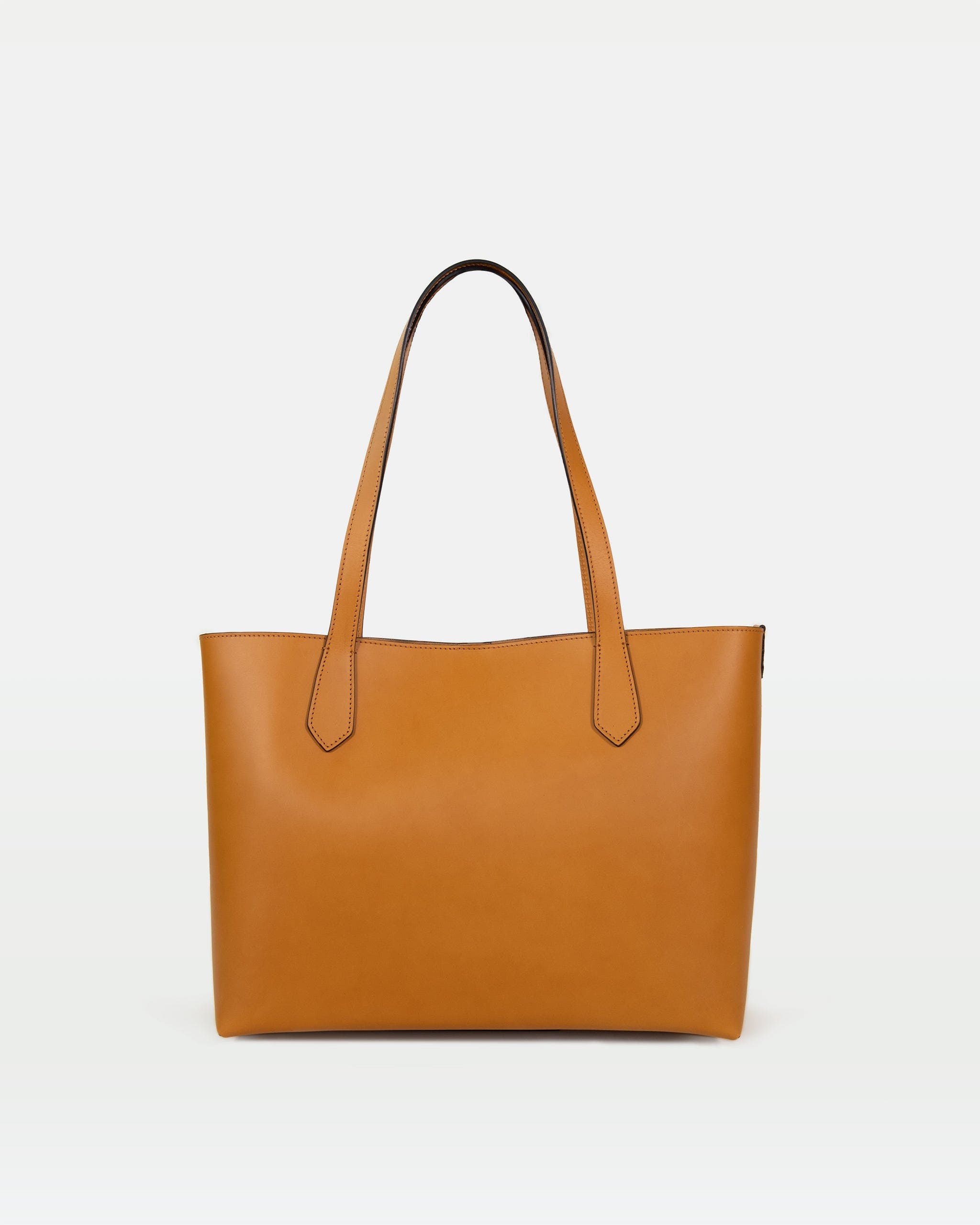Elba Structured Tote In Vegetable-Tanned Leather, Alternate, color, Dark Tan