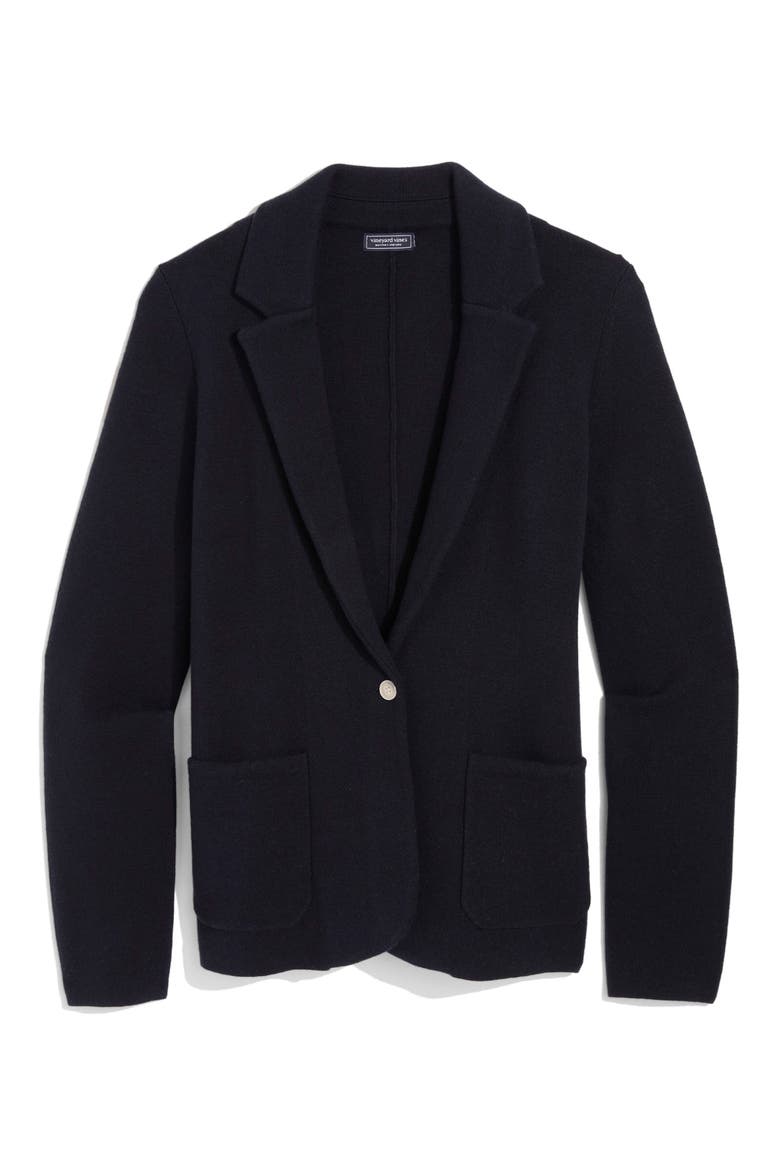 Knit Merino Wool Blend Blazer, Main, color, NAUTICAL NAVY