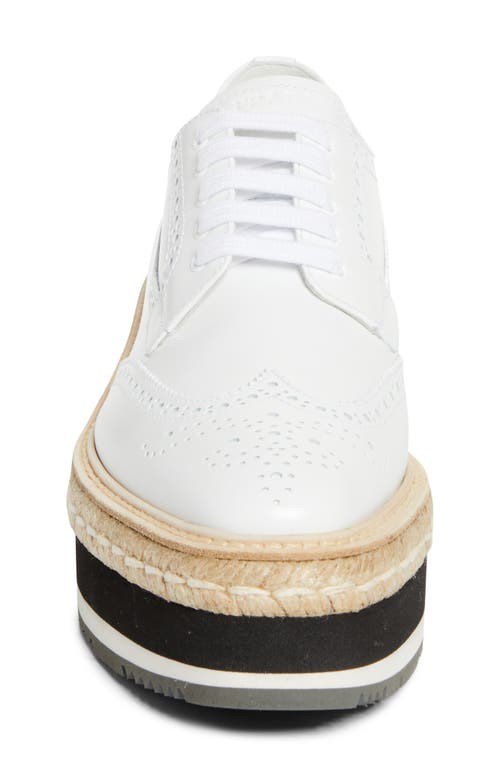 Prada Scarpe Stringate In Pelle Bianca  Donna In Bianco