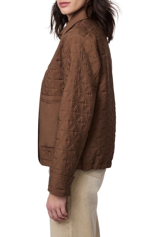 Bernardo Textured Quilted Snap-up Jacket In Saddle