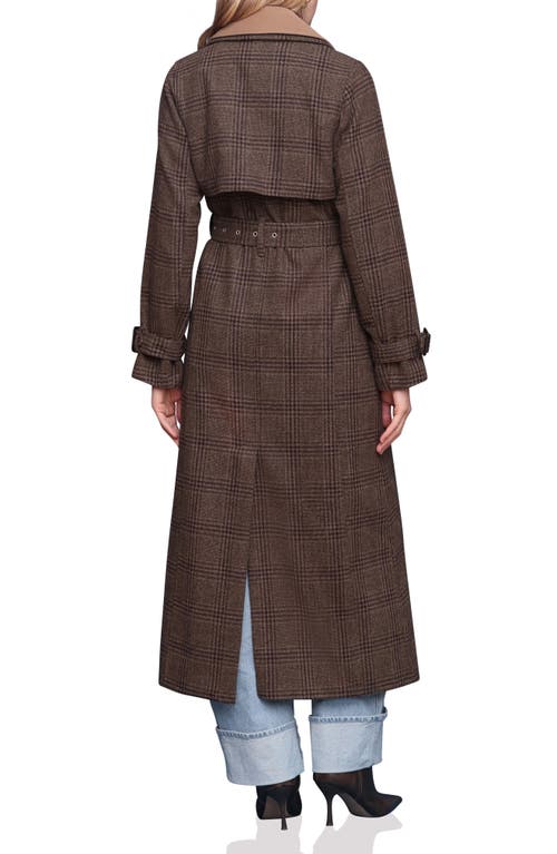 Avec Les Filles Double-layer Trench Coat In Brown