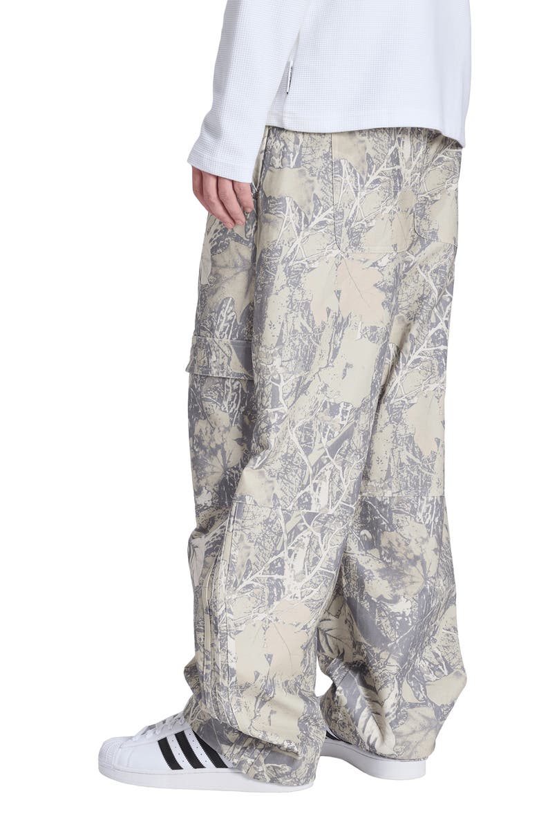 adidas Originals Loose Fit Leaf Print Canvas Cargo Pants, Alternate, color, 